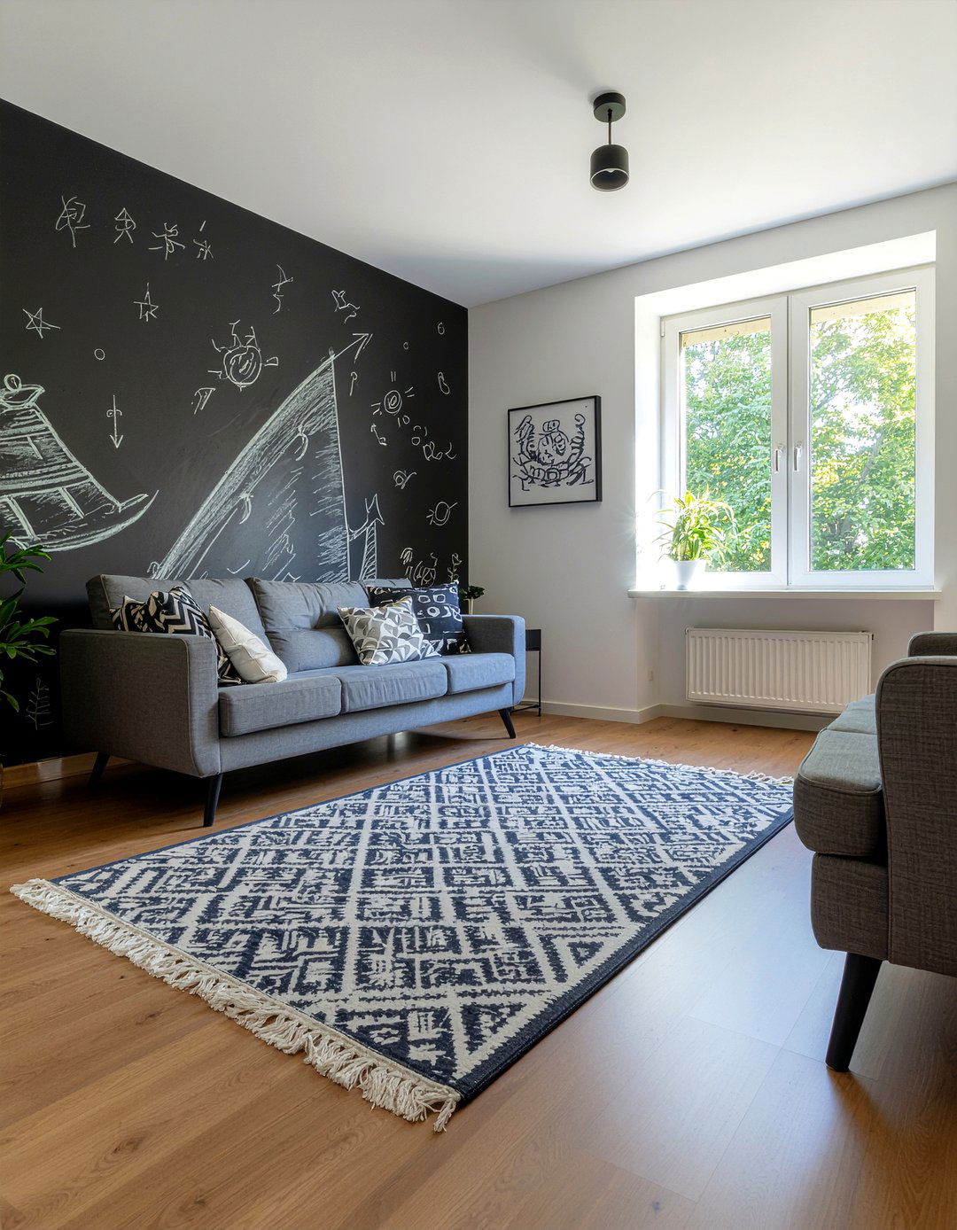 Blackboard paint wall - 30 teen hangout living room ideas