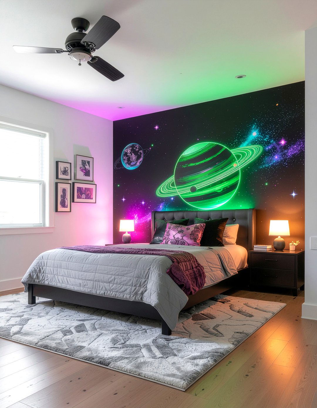 Blacklight poster room - 30 galaxy bedroom ideas