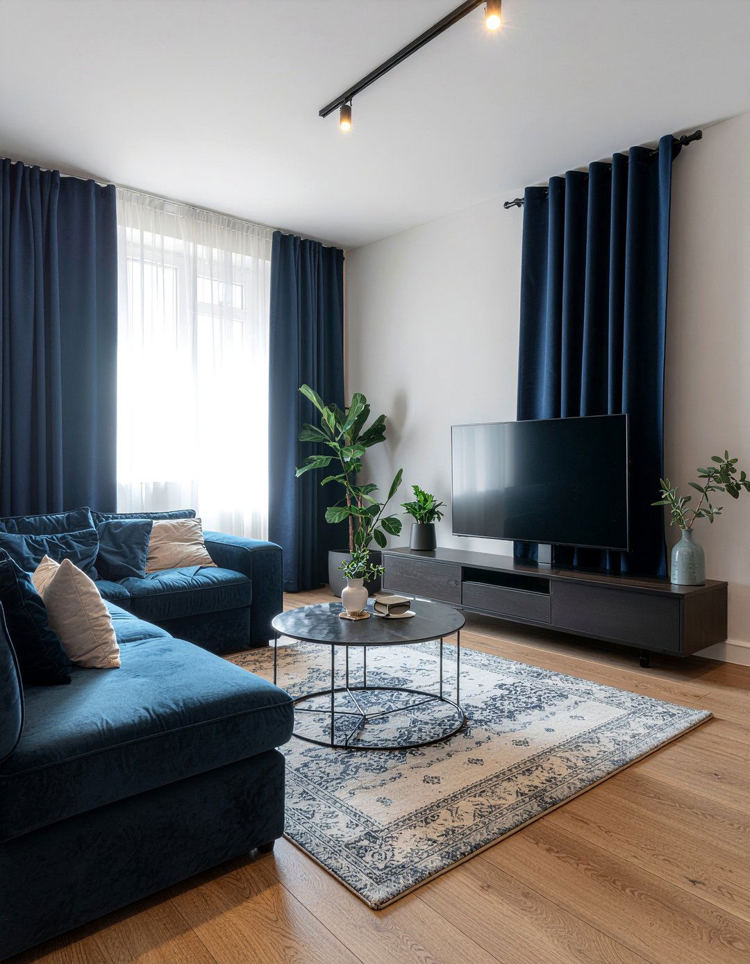 Blackout Curtains - 30 family friendly living room ideas