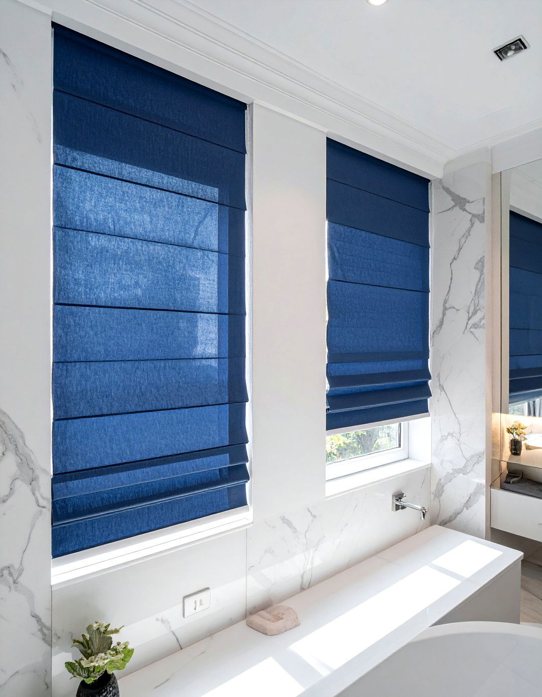 Blackout Roman Shades - 30 bathroom window treatment ideas