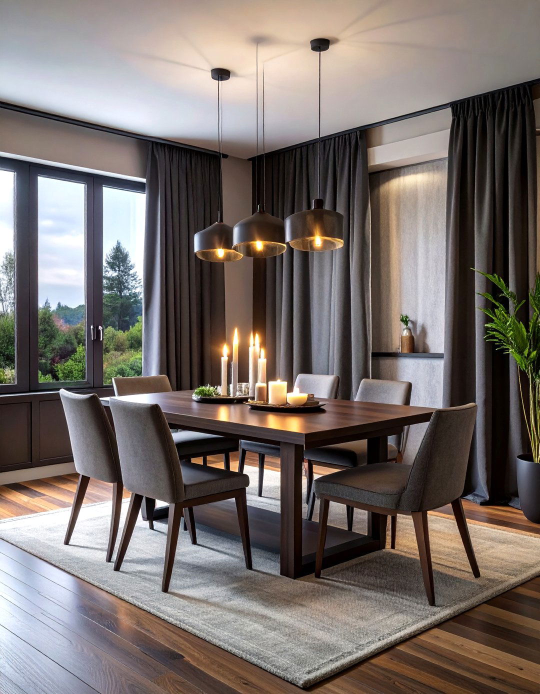 Blackout curtains for dining room - 30 floor length curtain dining room ideas