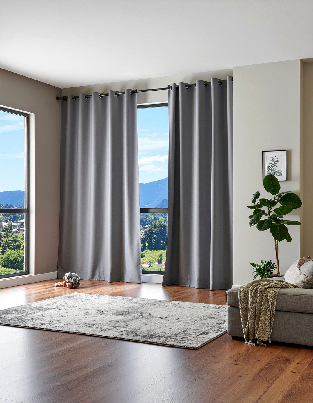 Blackout curtains for nap time - 30 kid friendly living room ideas