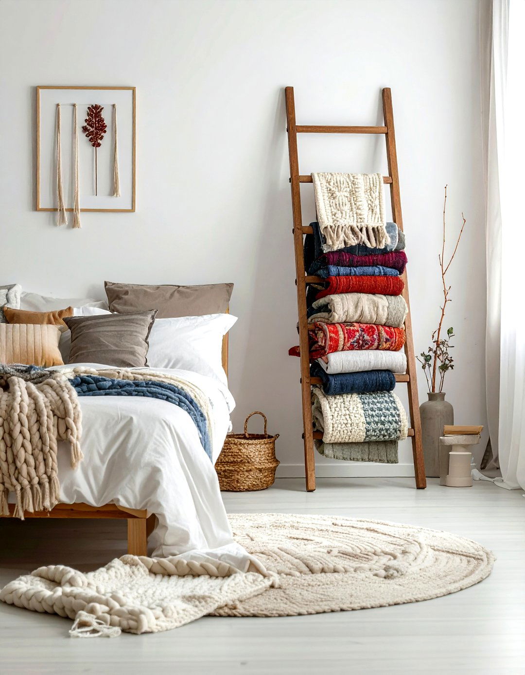 Blanket Ladder - 30 DIY decor ideas
