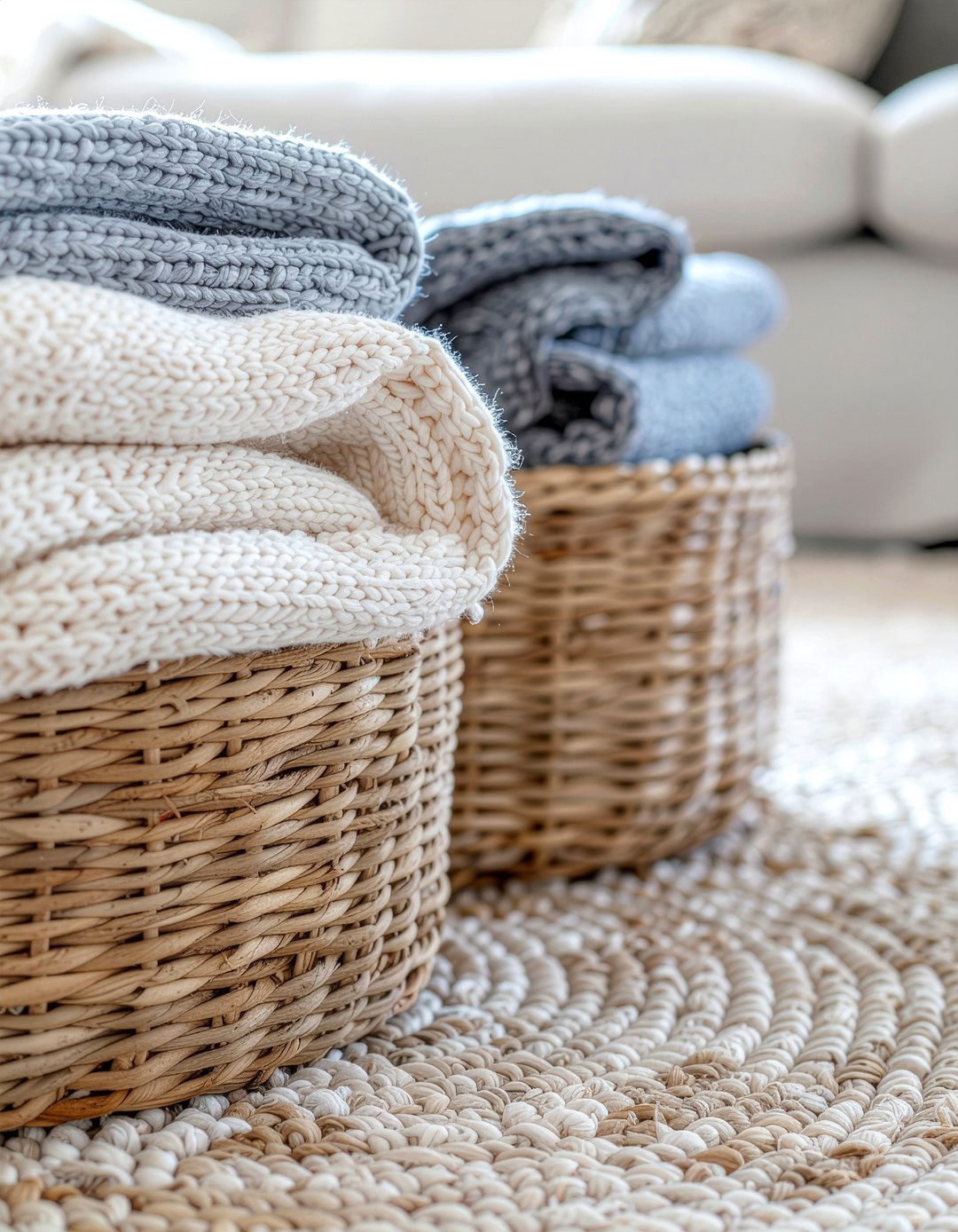 Blanket baskets - 30 low cost living room ideas