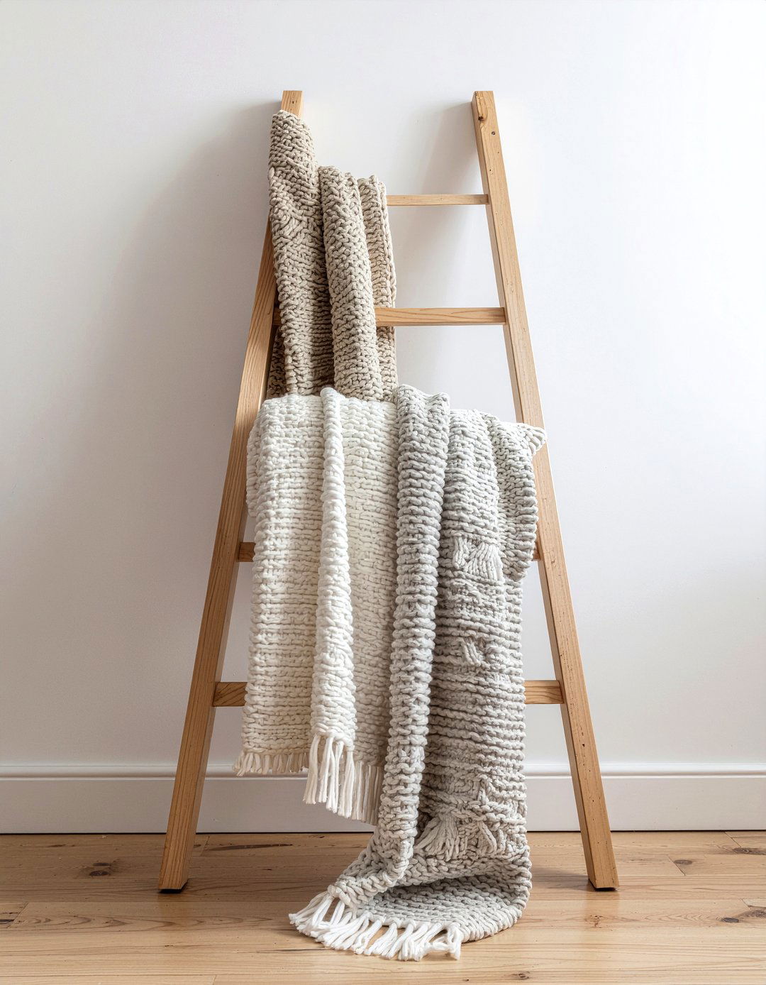 Blanket ladder display - 30 first apartment decor ideas