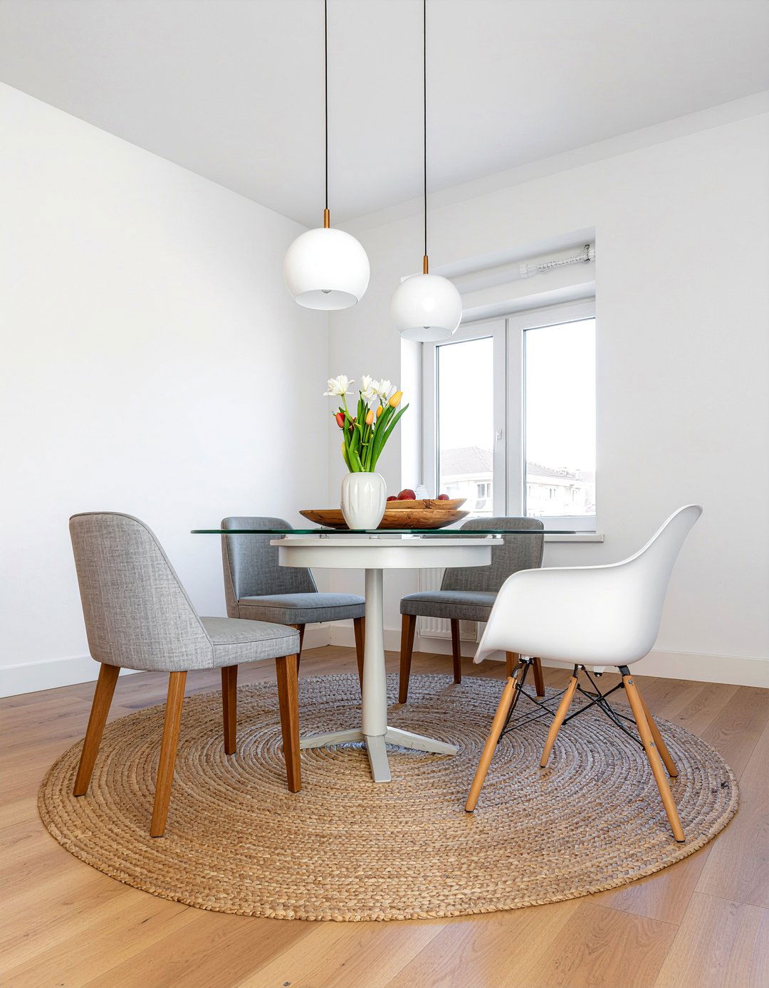 Bleached jute rug for modern dining room - 30 jute rug dining room ideas