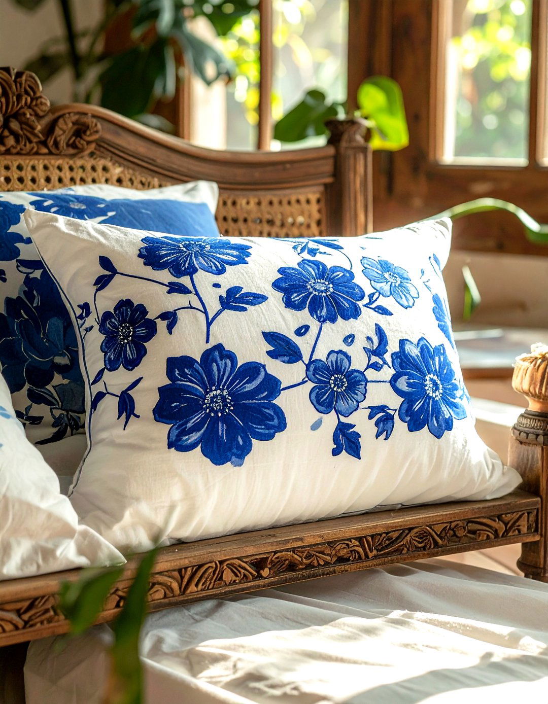 Block Print Bolster Pillow - 30 bolster pillow ideas