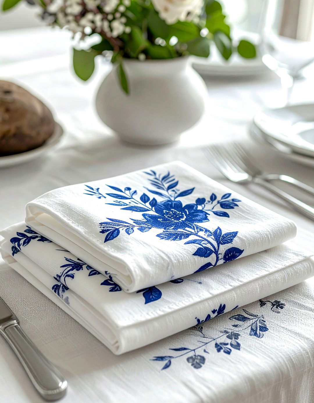 Block printed cloth napkins - 30 handmade decor ideas
