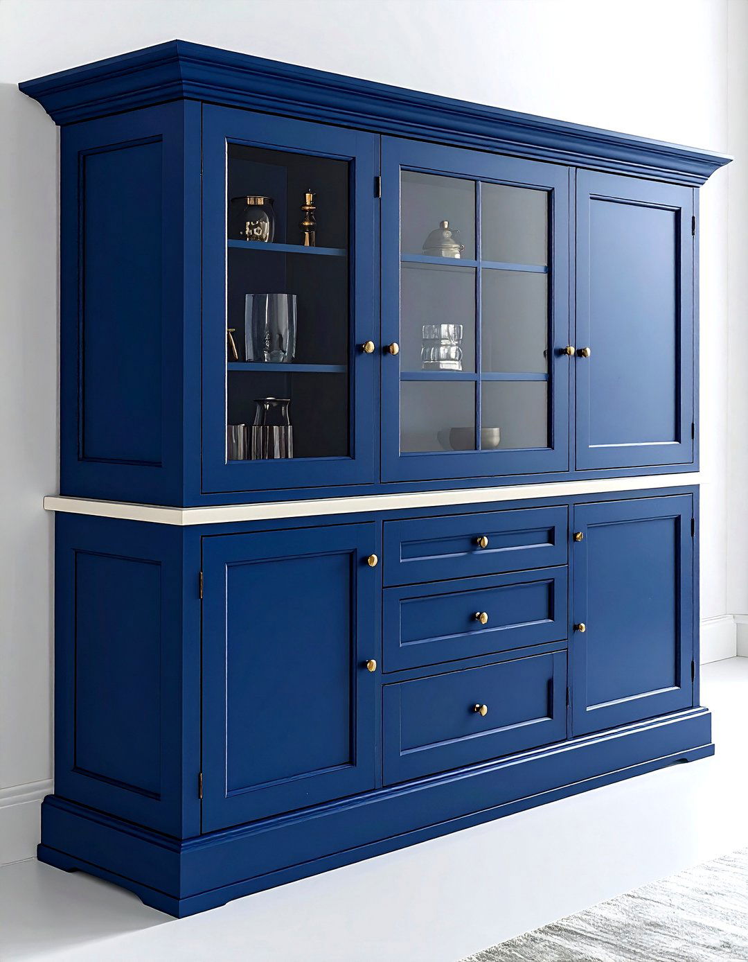 Blue Accent Cabinet - 30 dining room display cabinet ideas