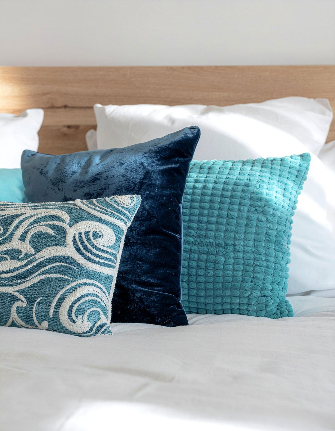 Blue Accent Pillow - 30 surfing bedroom ideas