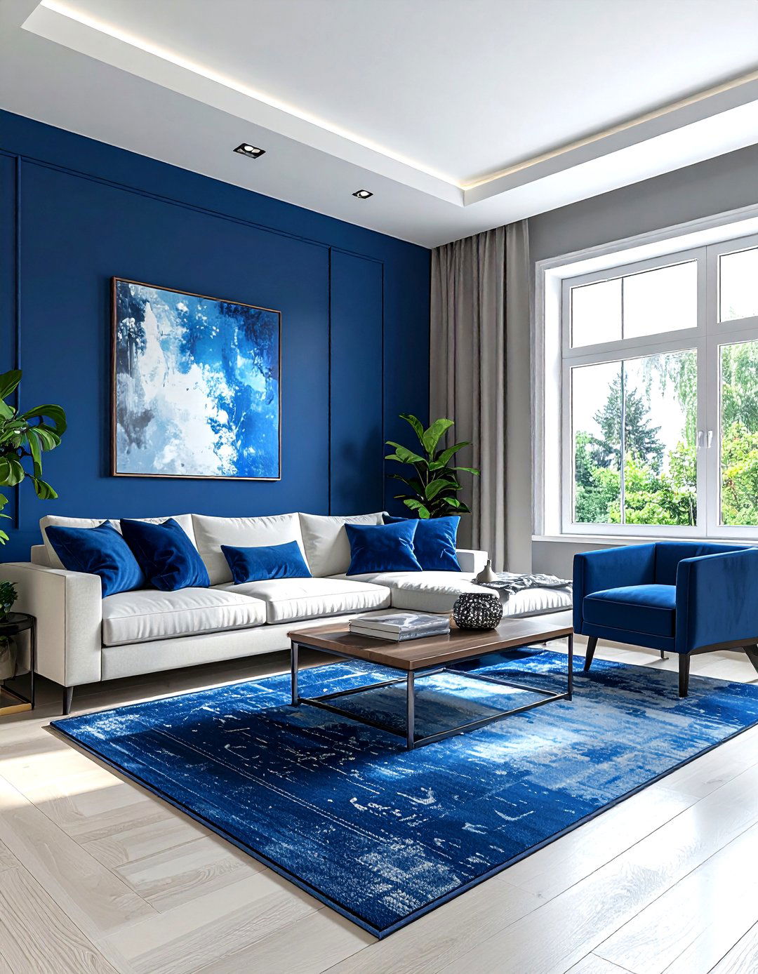 Blue Accent Wall Living Room - 30 blue living room design ideas