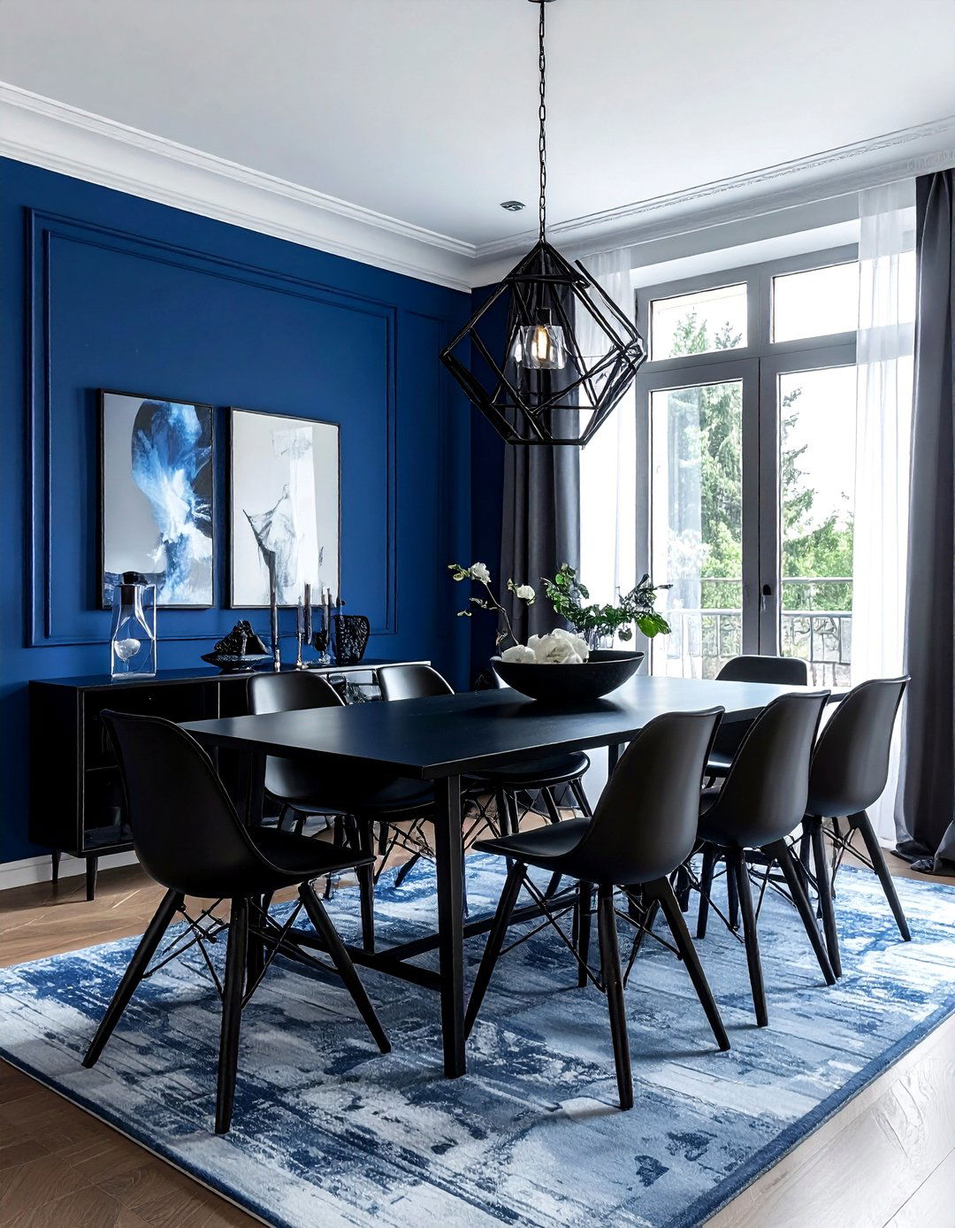 Blue And Black Dining Room - 30 cool blue dining room ideas