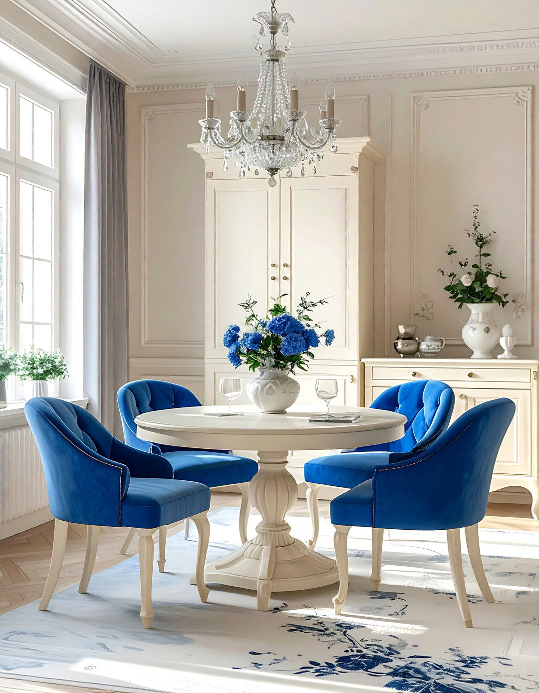Blue And Cream Dining Room - 30 blue dining room decor ideas