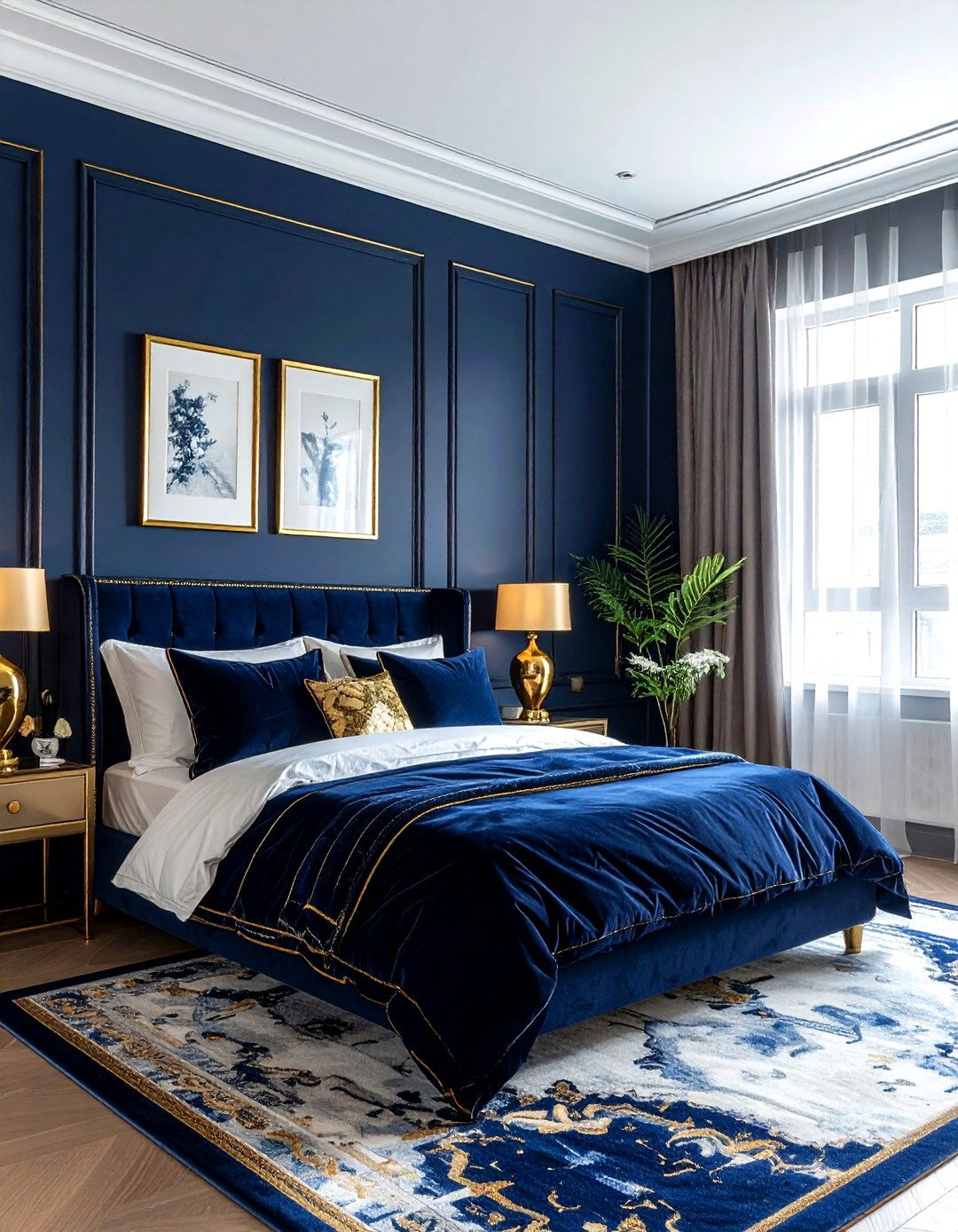 Blue And Gold Bedroom - 30 blue bedroom ideas