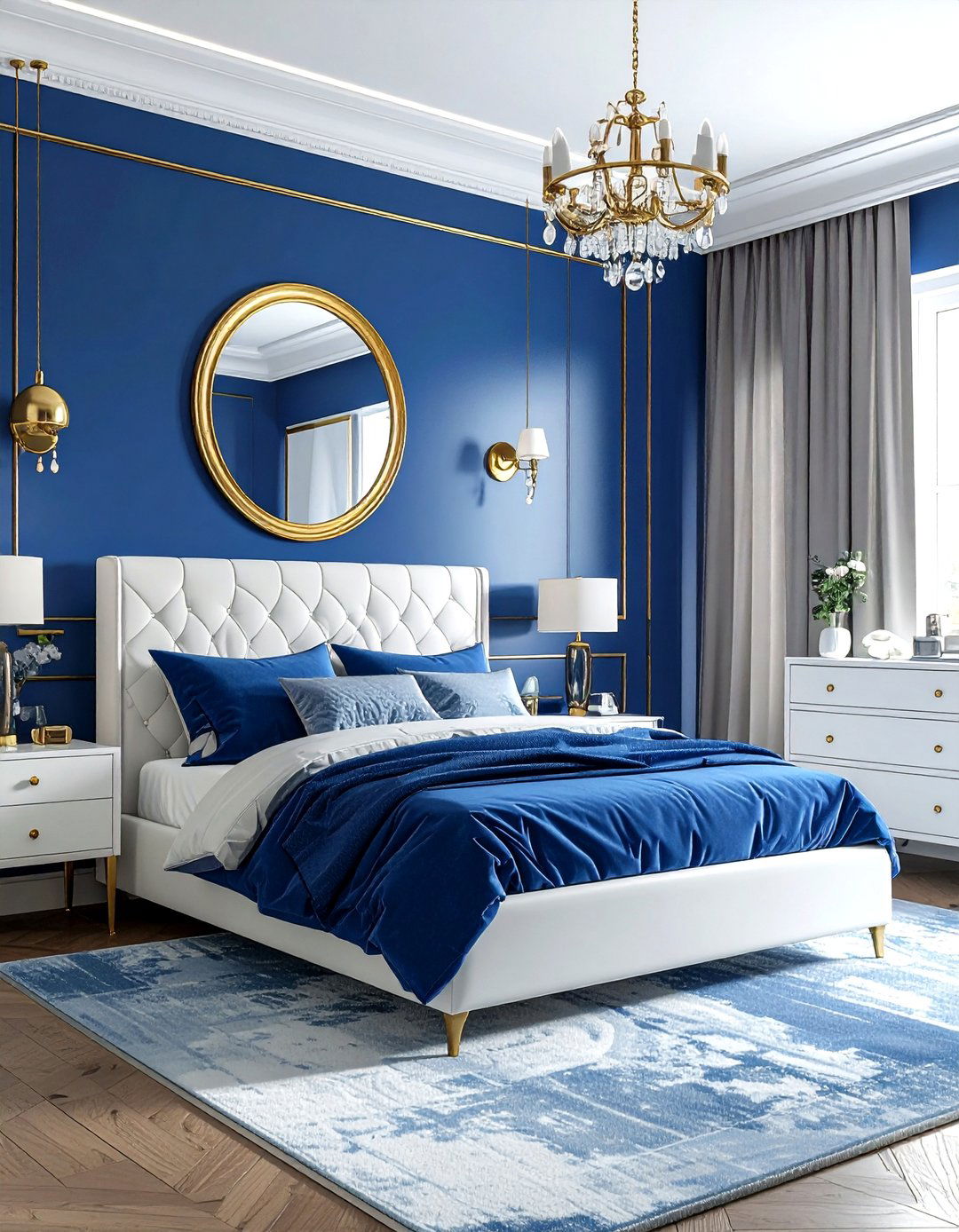 Blue And Gold Bedroom - 30 contemporary blue bedroom ideas
