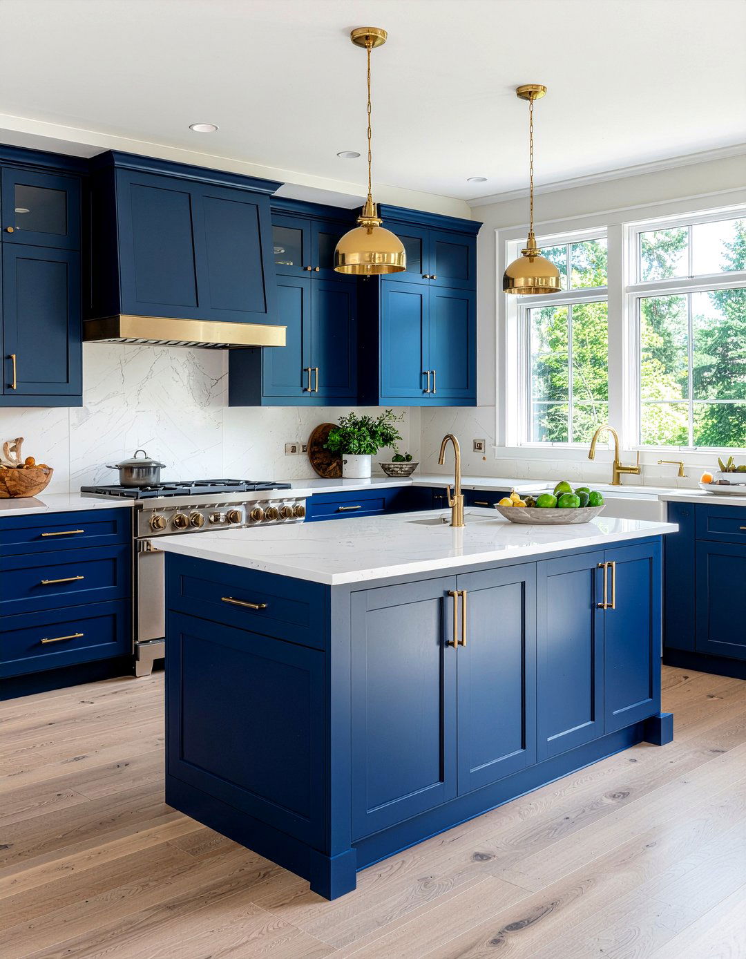 Blue And Gold Kitchen - 30 blue kitchen ideas