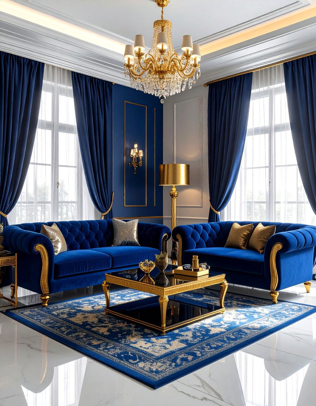 Blue And Gold Living Room - 30 gold living room ideas