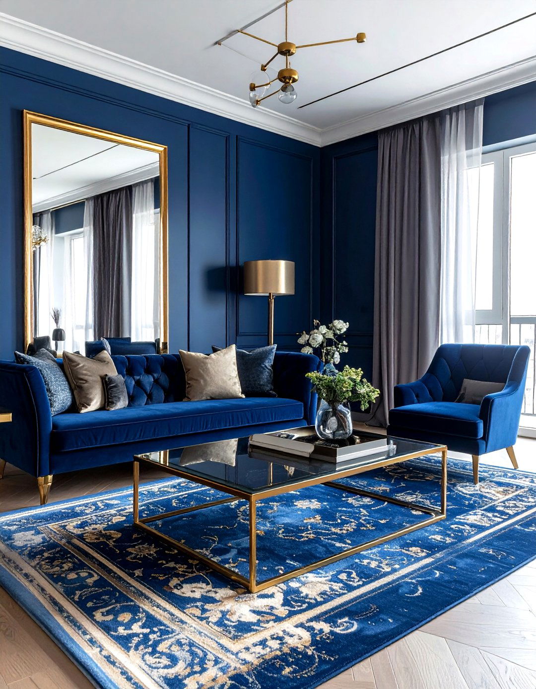Blue And Gold Living Room - 30 blue living room decor ideas