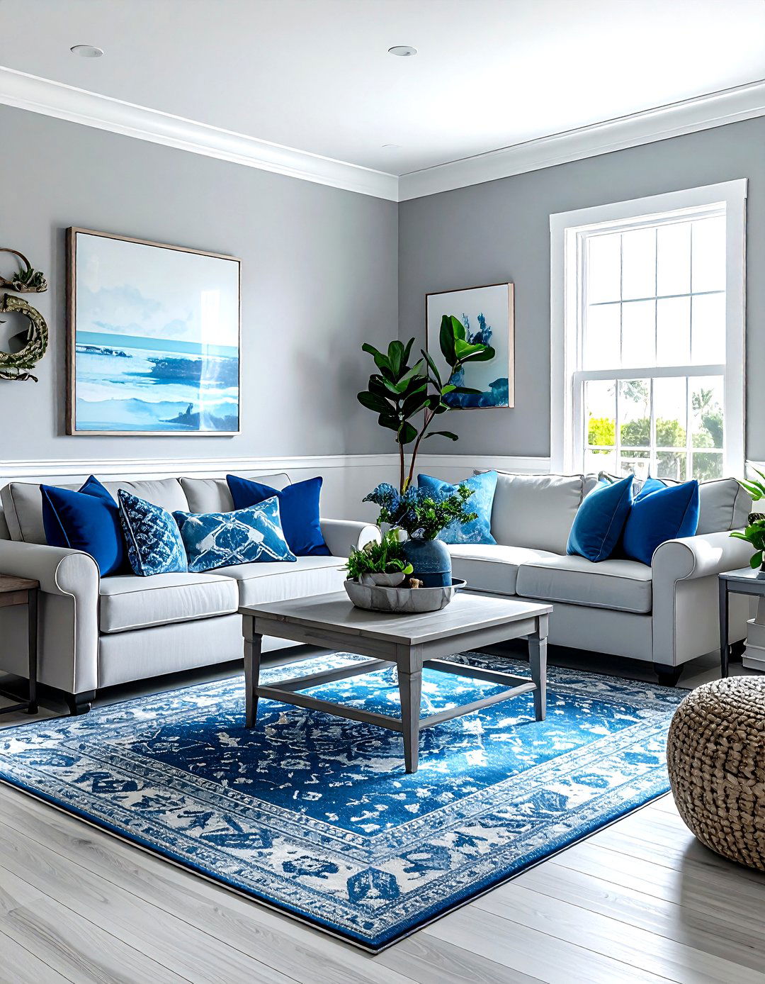 Blue And Gray Coastal Living Room - 30 coastal gray living room ideas