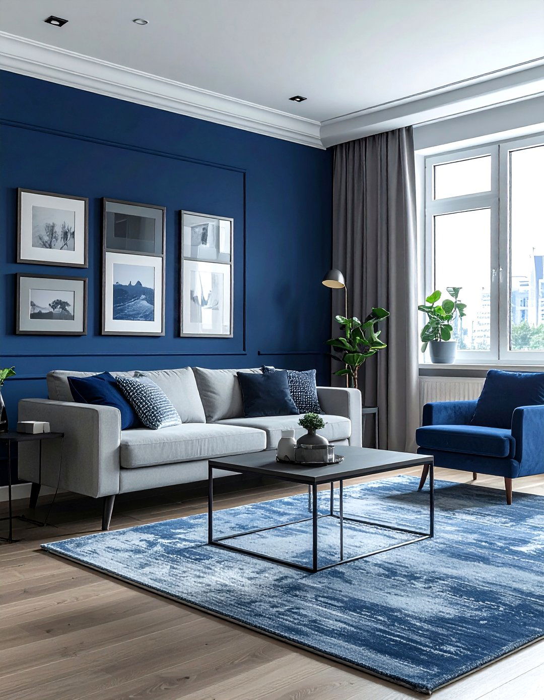 Blue And Gray Living Room Accent Wall - 30 blue and gray living room ideas