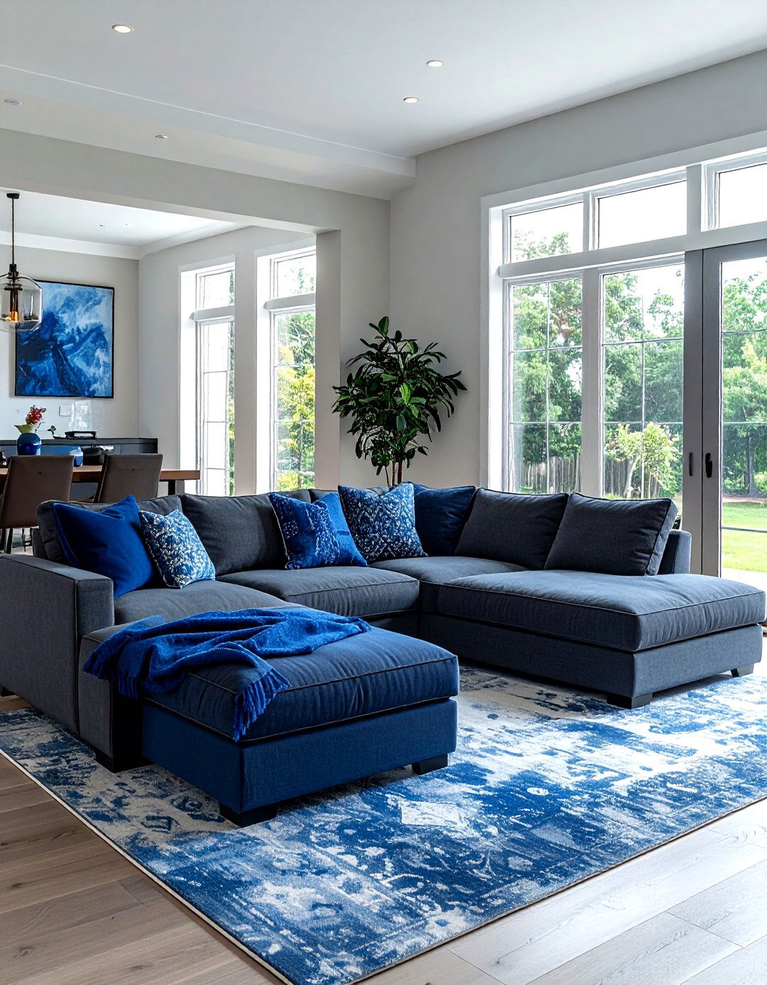 Blue And Gray Living Room Sectional Sofa - 30 blue and gray living room ideas