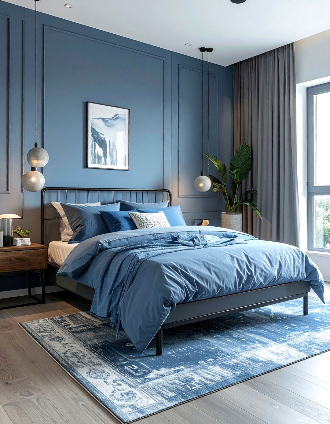 Blue And Grey Bedroom - 30 blue bedroom ideas