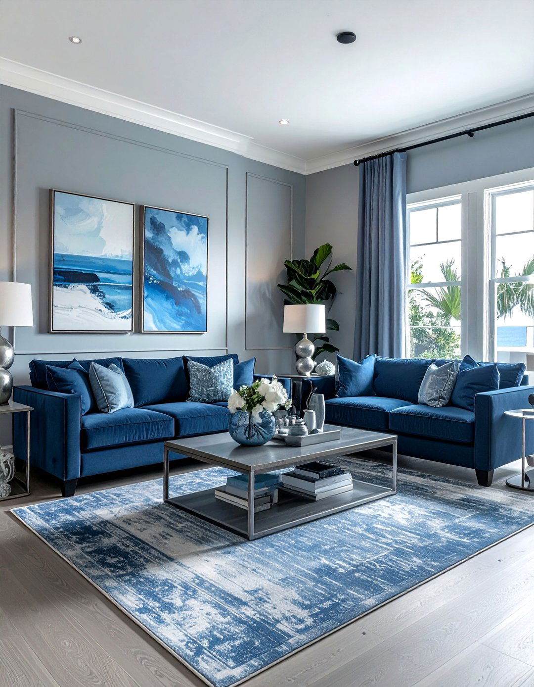Blue And Grey Coastal Living Room - 30 coastal blue living room ideas