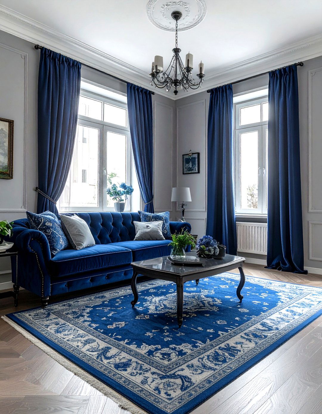 Blue And Grey Traditional Decor - 30 traditional blue living room ideas