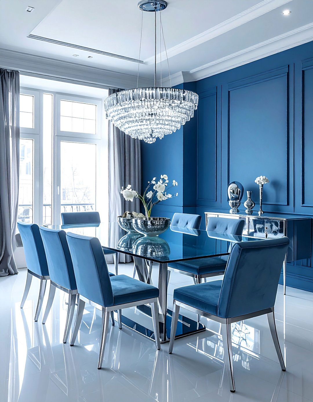 Blue And Silver Dining Room - 30 cool blue dining room ideas