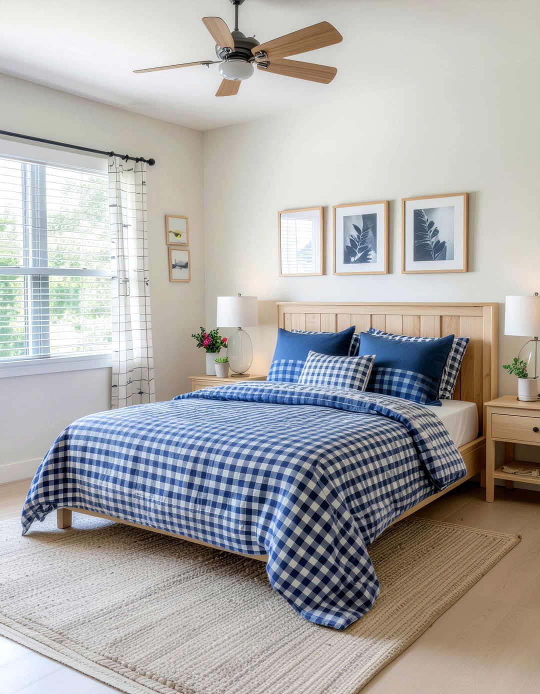 Blue And White Checkered Bedding - 30 blue and white bedroom ideas