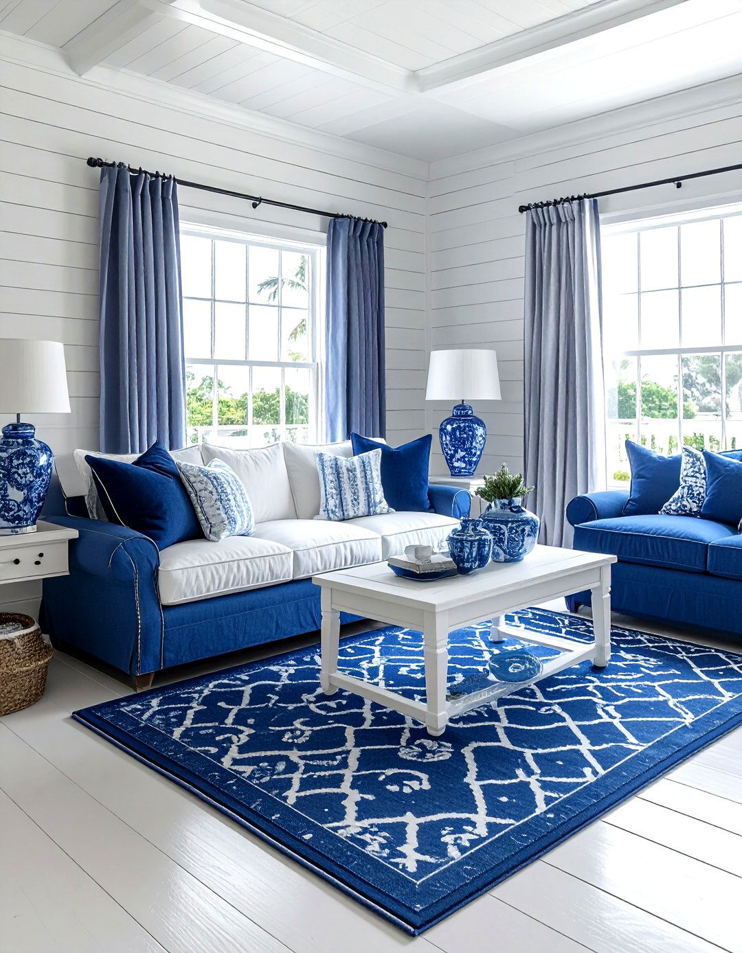 Blue And White Coastal Living Room - 30 coastal blue living room ideas