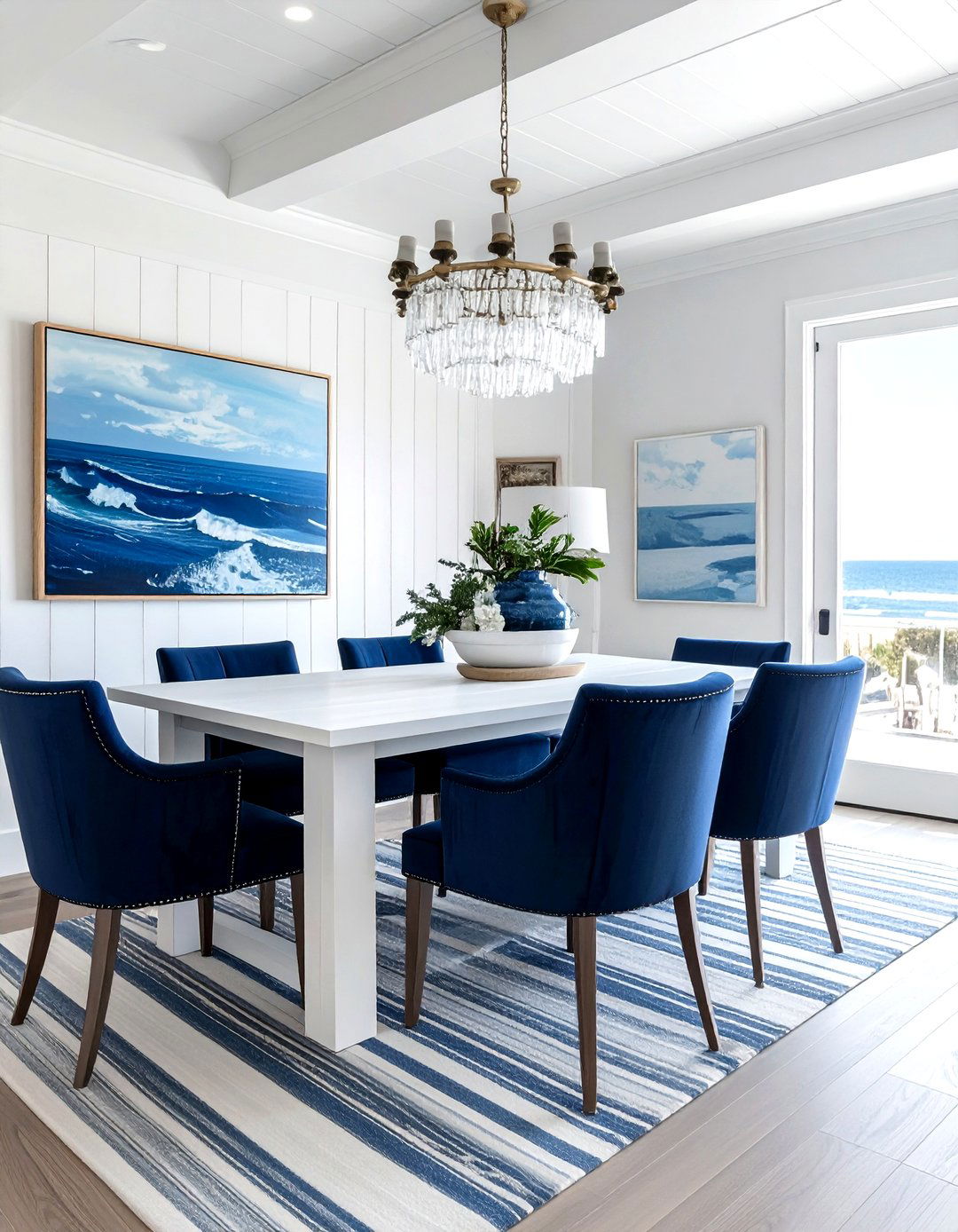 Blue And White Coastal Room - 30 Malibu dining room ideas