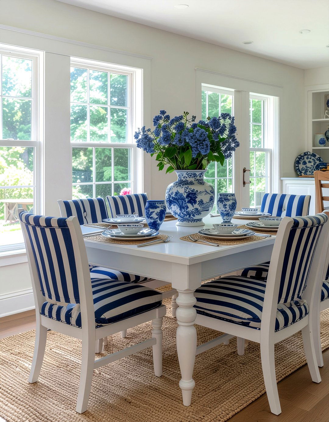 Blue And White Dining Room - 30 English cottage dining room ideas