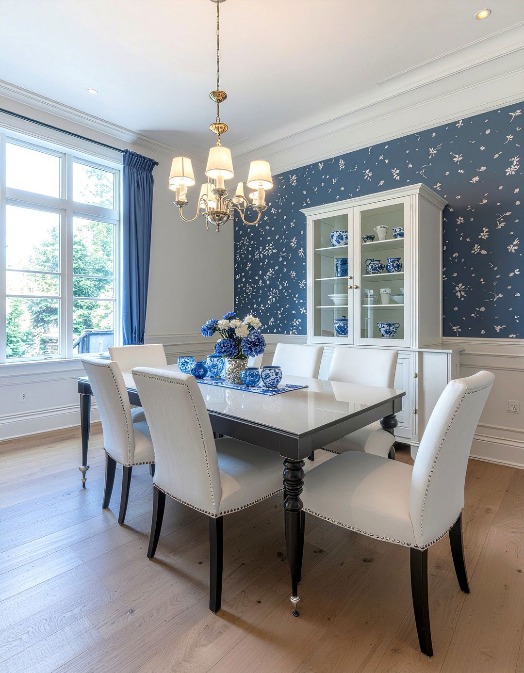 Blue And White Dining Room - 30 estate dining room ideas