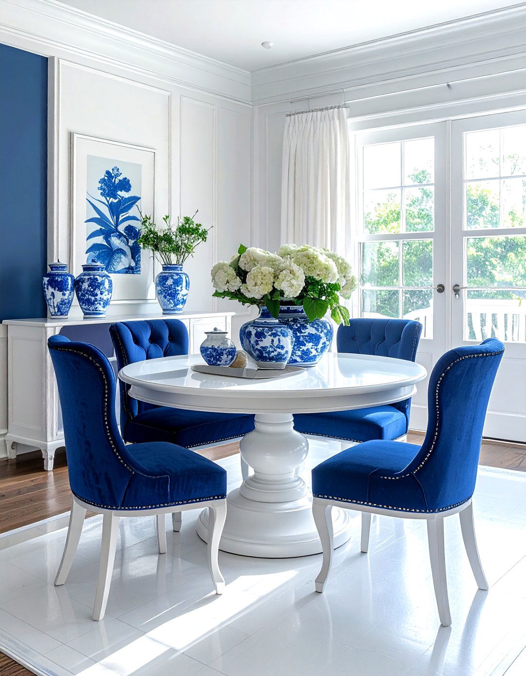 Blue And White Dining Room - 30 Hamptons dining room ideas
