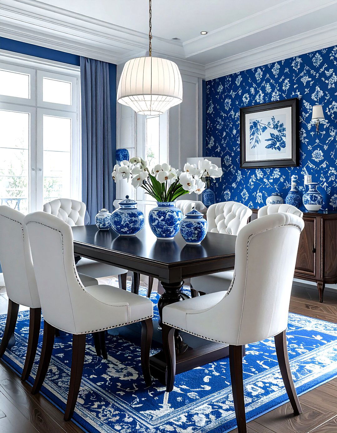 Blue And White Dining Room - 30 manor dining room ideas