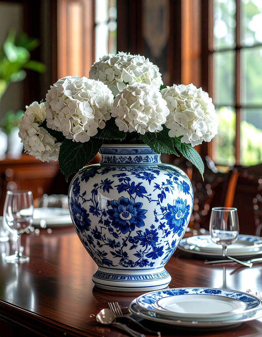Blue And White Ginger Jar - 30 elaborate centerpiece dining ideas