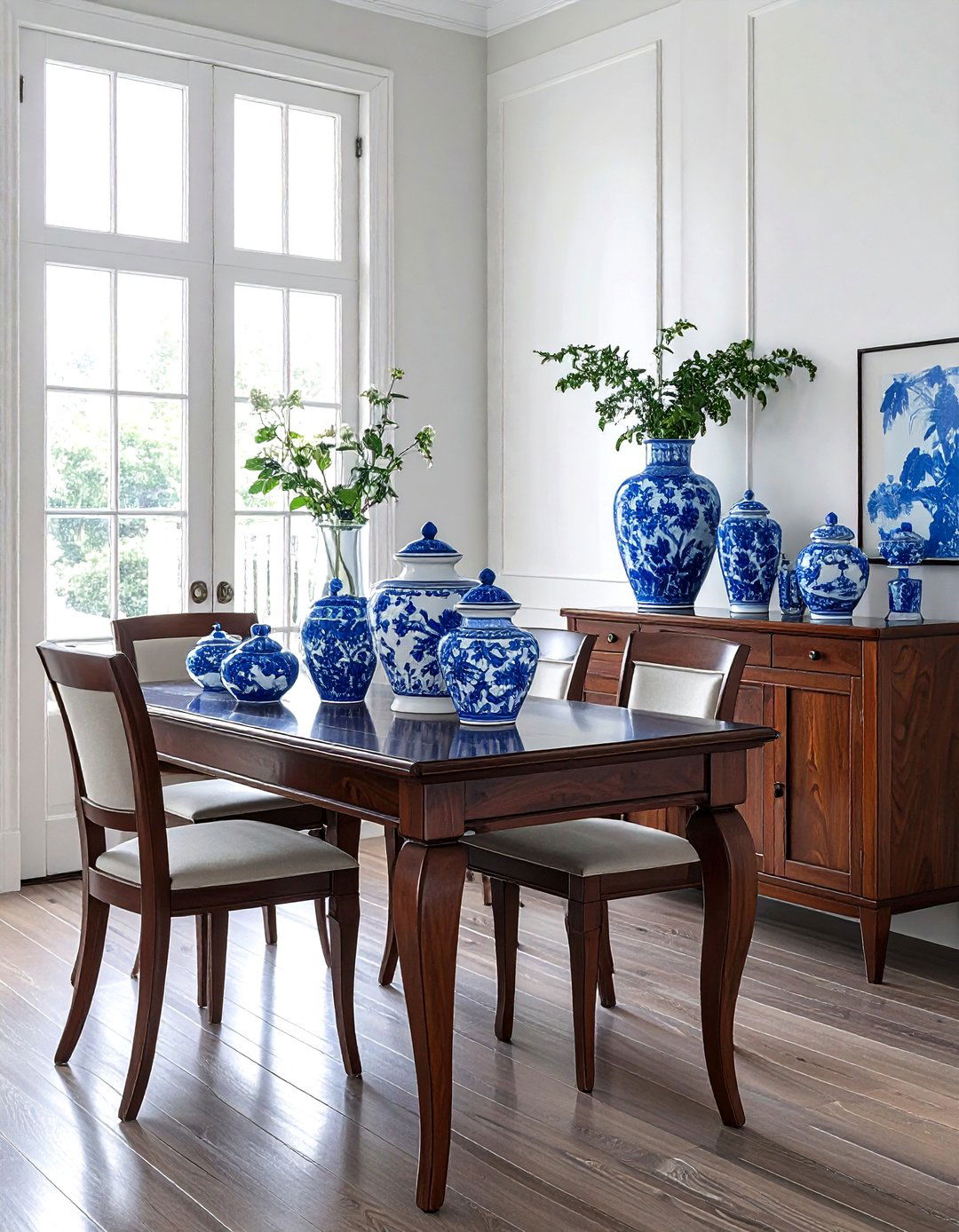 Blue And White Ginger Jar - 30 Palm Beach dining room ideas