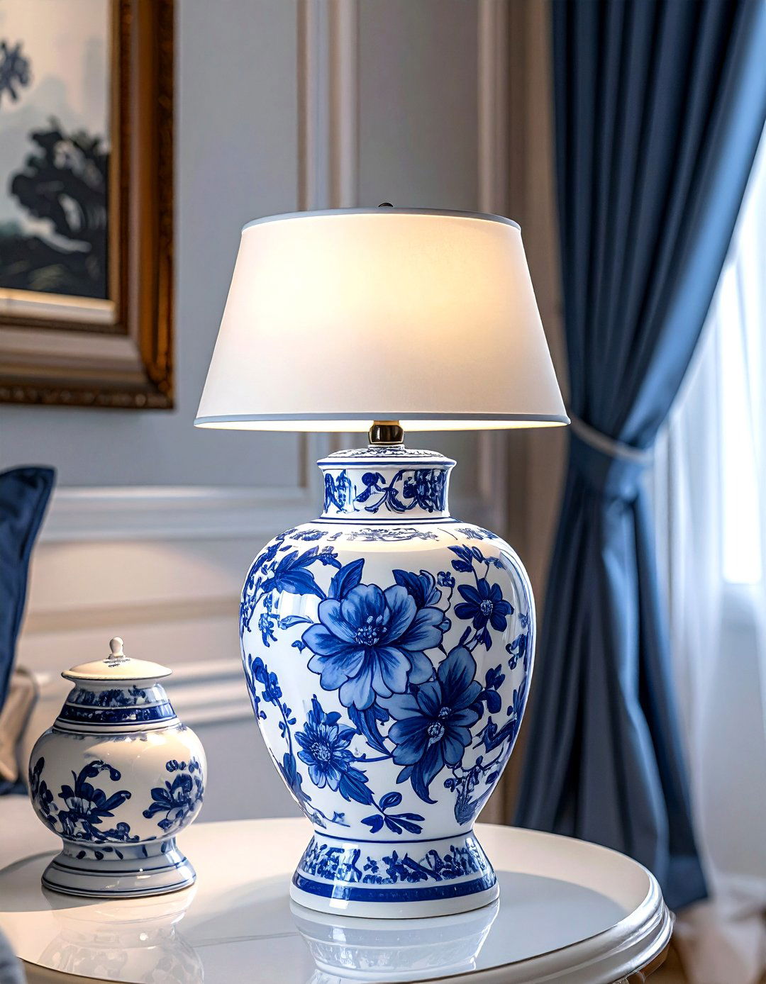 Blue And White Ginger Jar Lamp - 30 living room table lamp styling