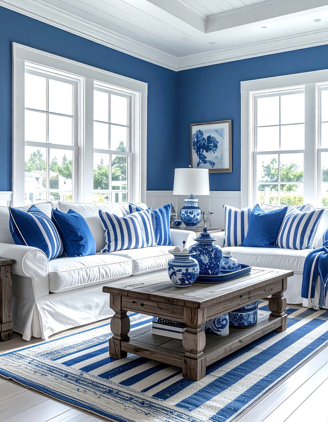 Blue And White Living Room - 30 living room blue walls