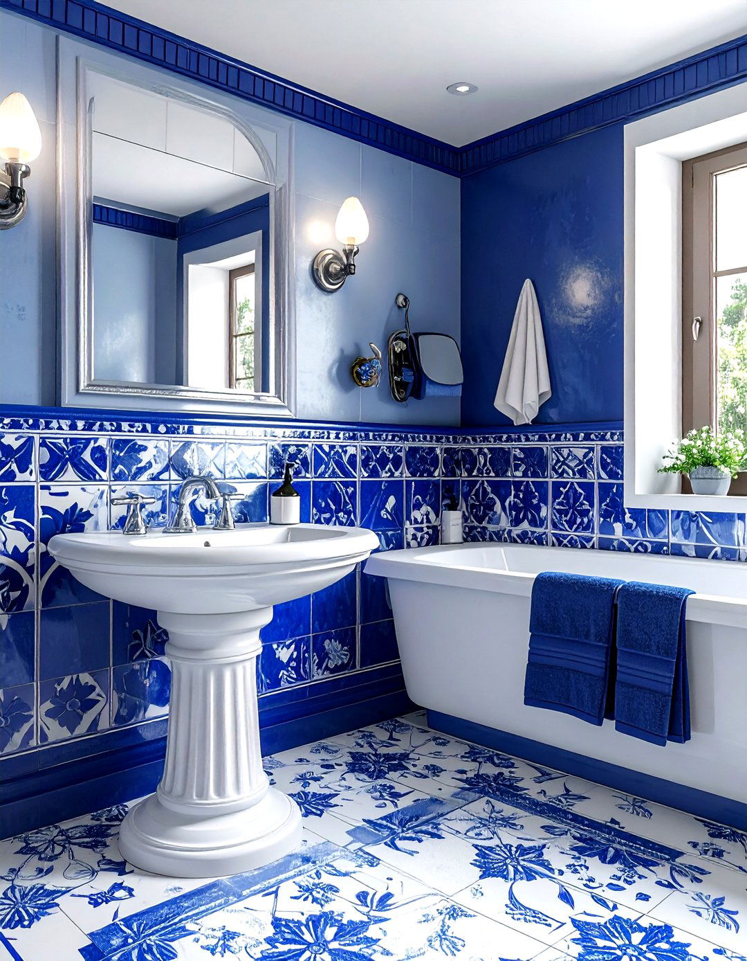 Blue And White Mexican Tile - 30 Mexican tile bathroom ideas