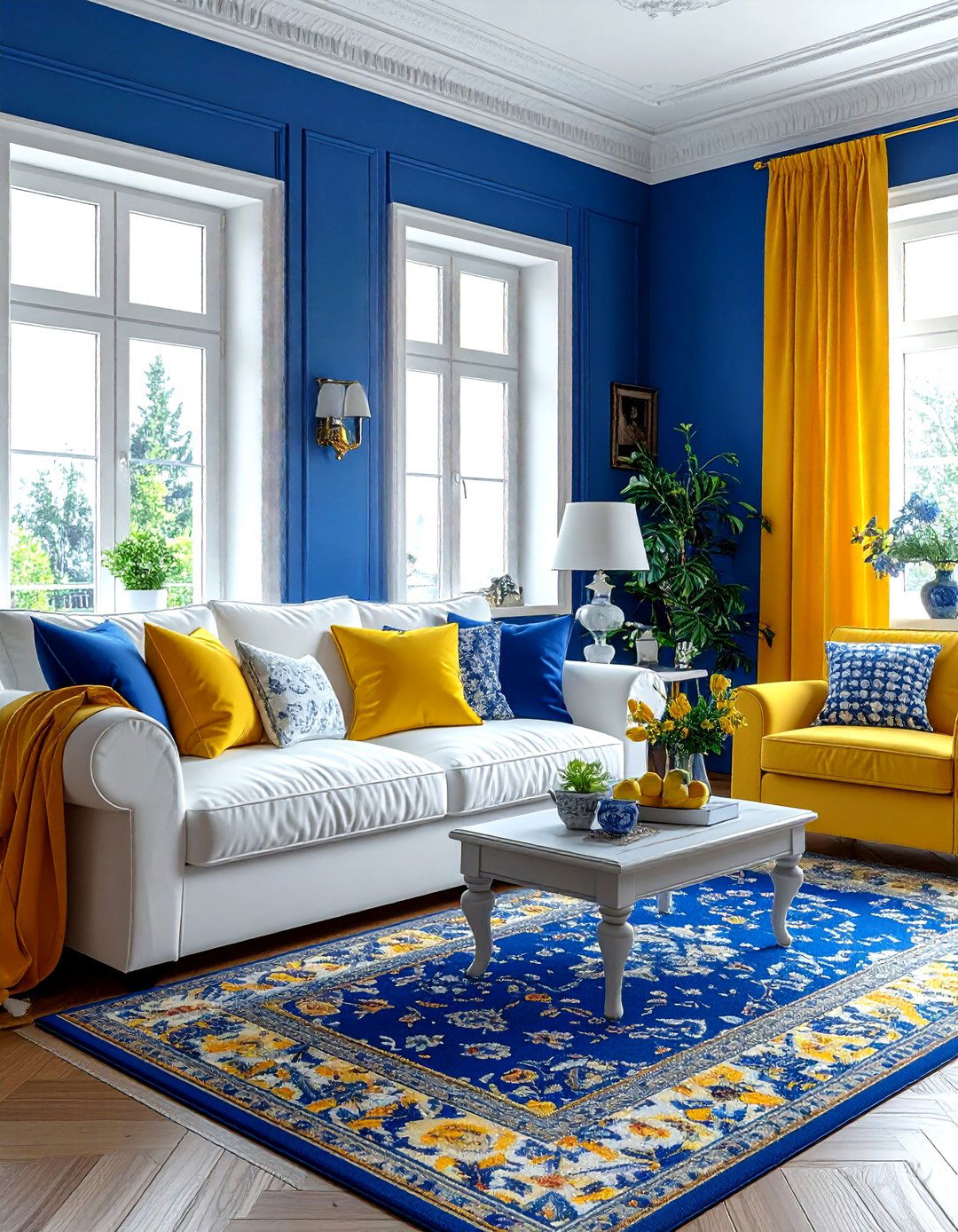 Blue And Yellow Living Room - 30 traditional blue living room ideas