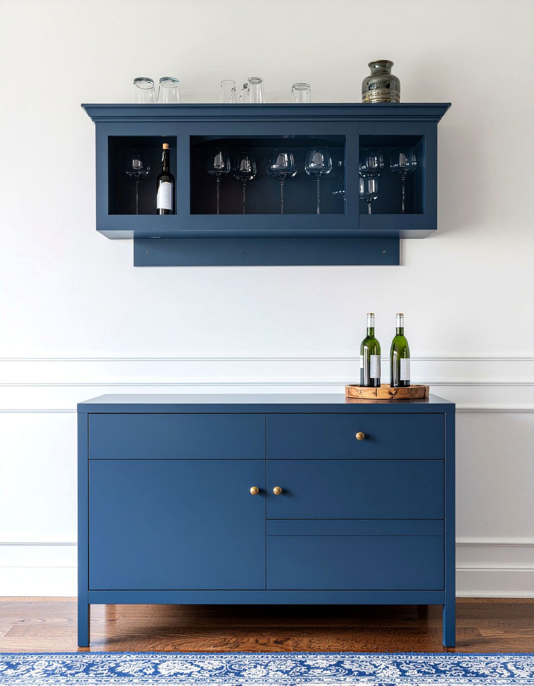 Blue Bar Cabinet - 30 dining room liquor cabinet ideas