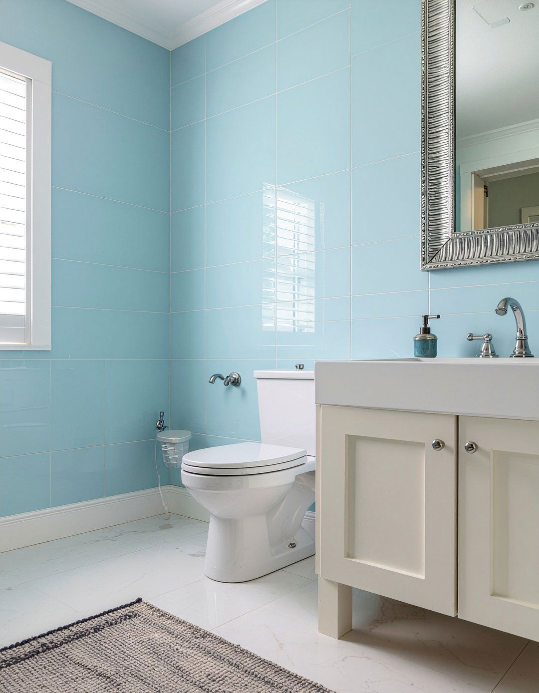 Blue Bathroom Tile - 30 retro bathroom ideas