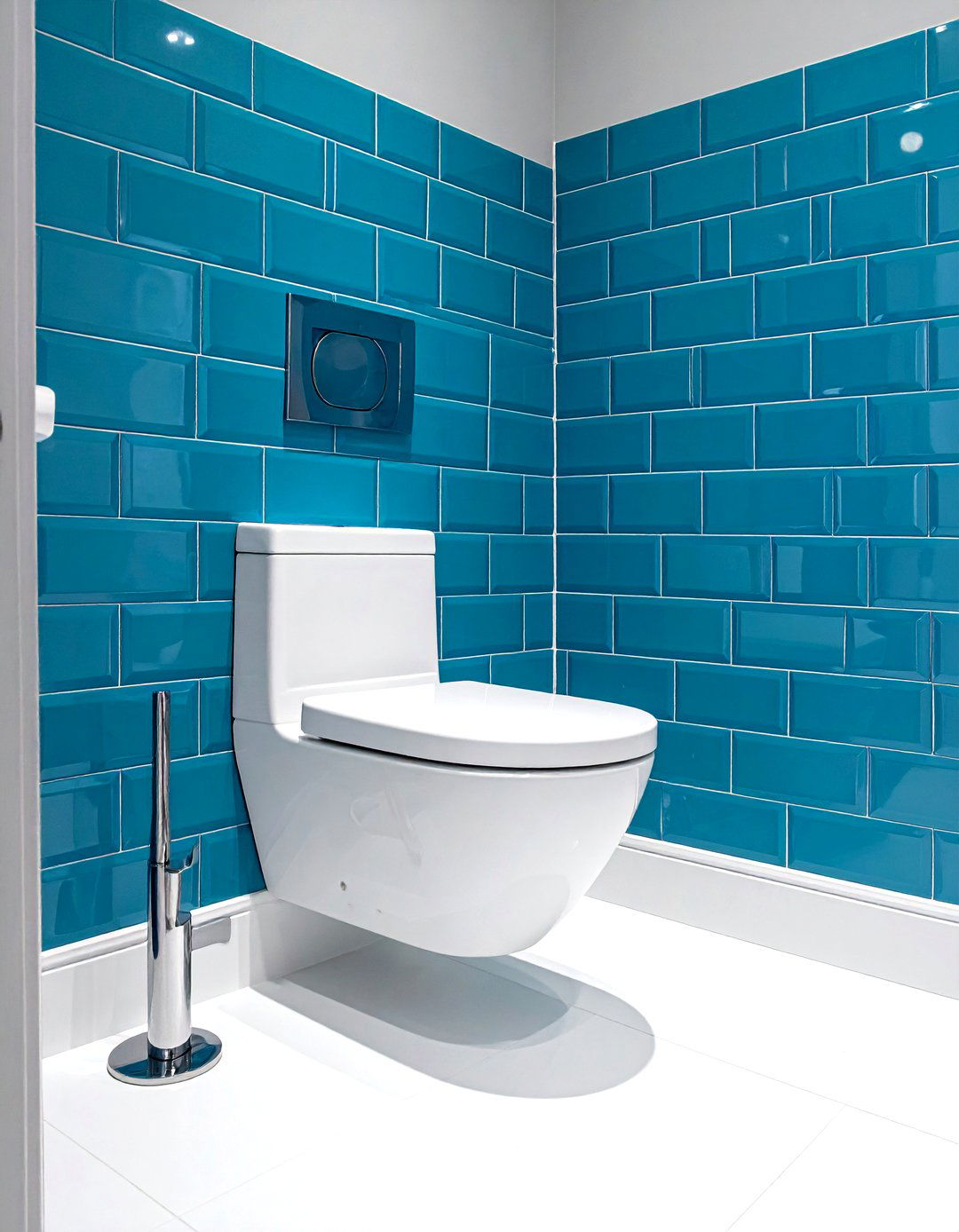 Blue Bathroom Tiles - 30 wall-hung toilet ideas