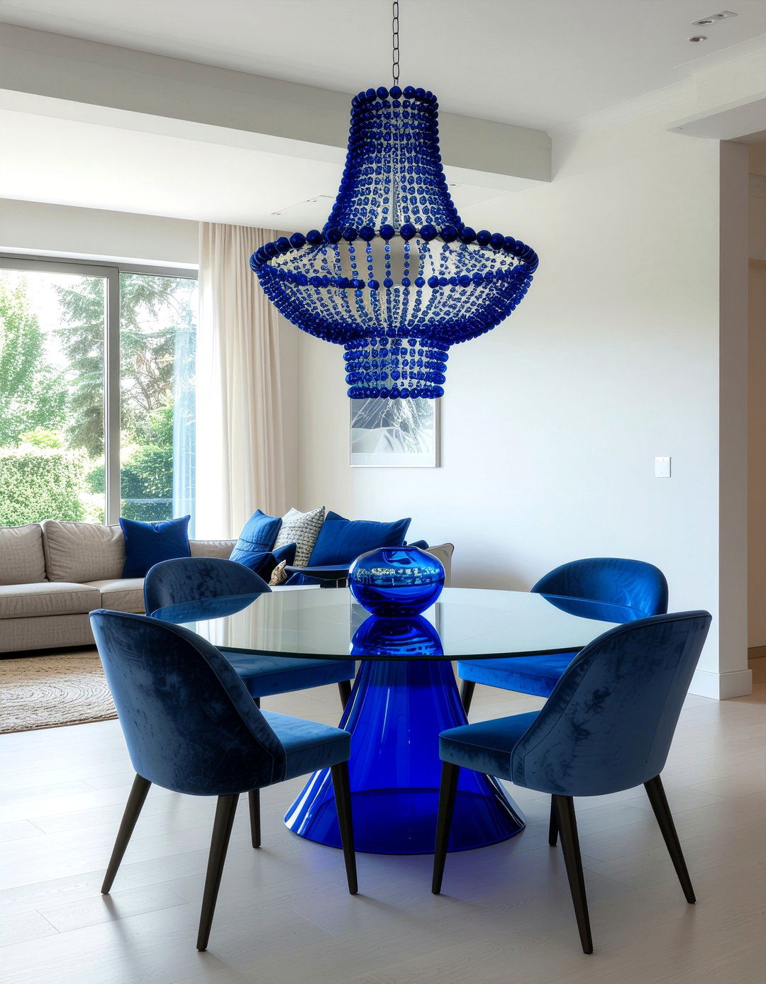 Blue Beaded Chandelier - 30 beaded chandelier dining room ideas