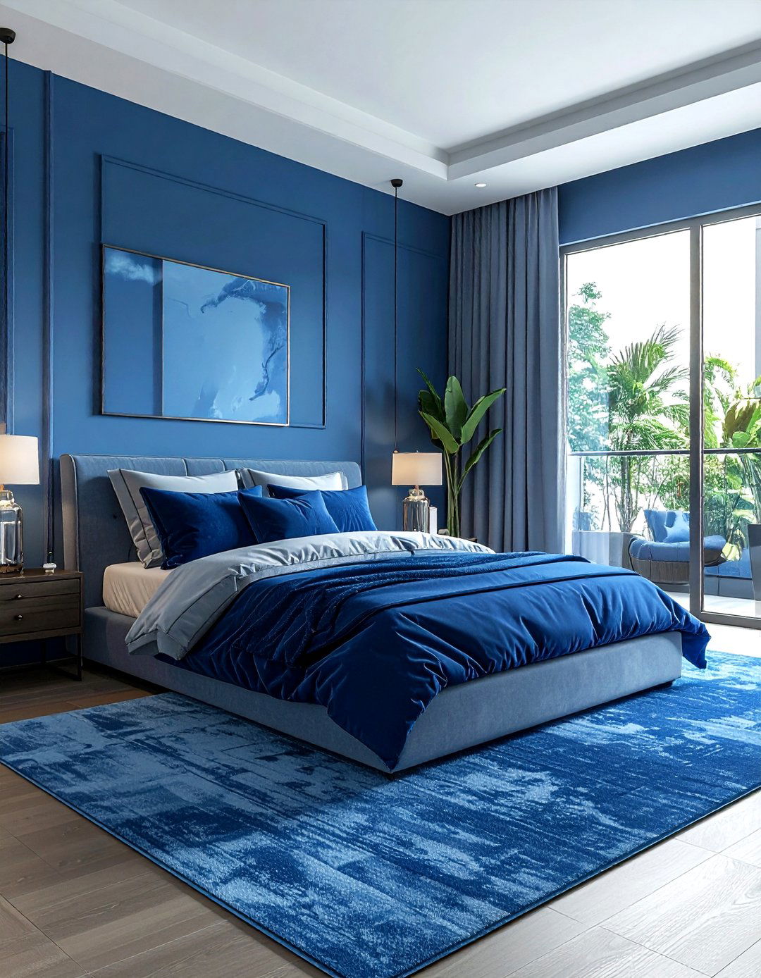 Blue Bedroom - 30 monochromatic bedroom ideas
