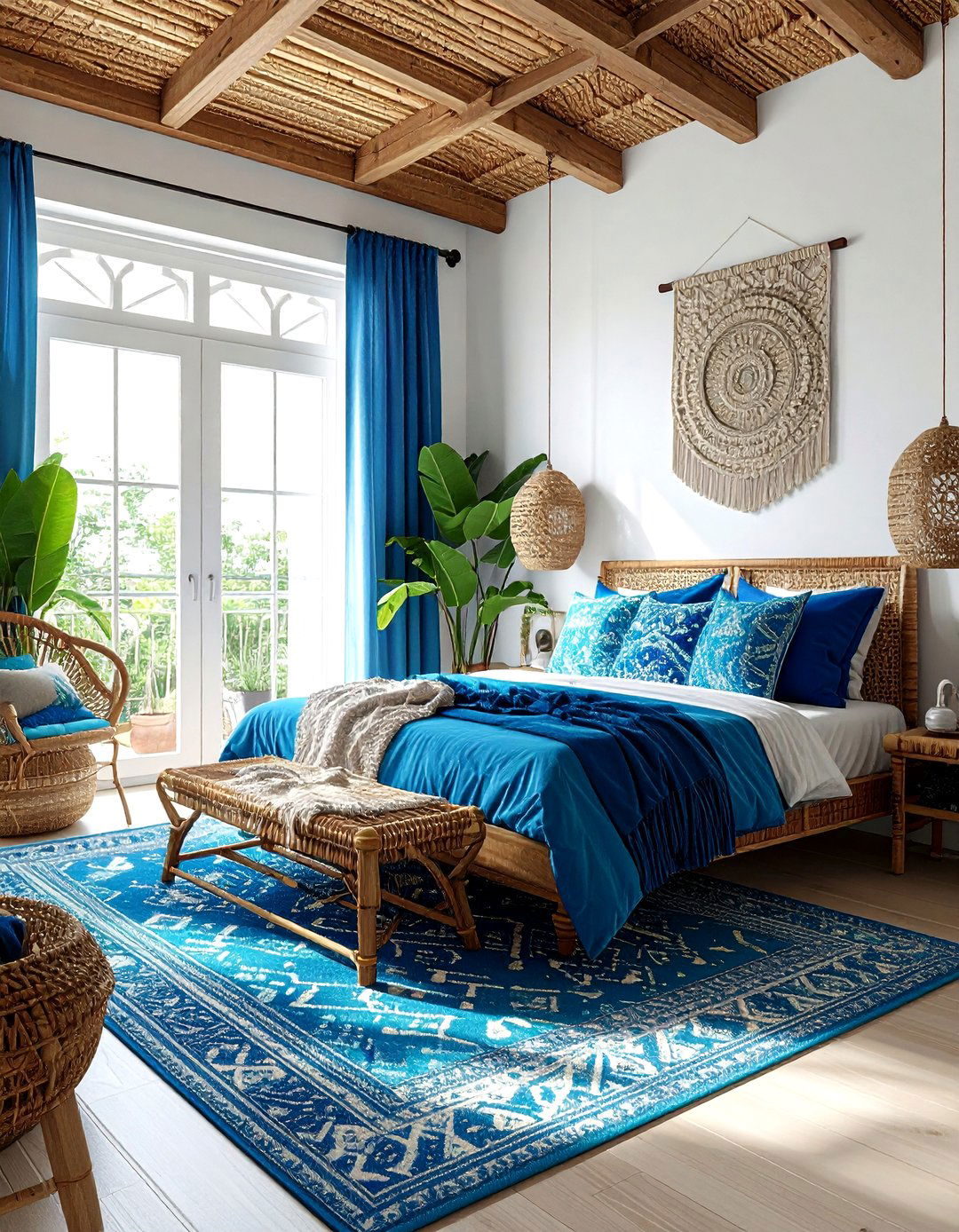 Blue Boho Bedroom - 30 contemporary blue bedroom ideas