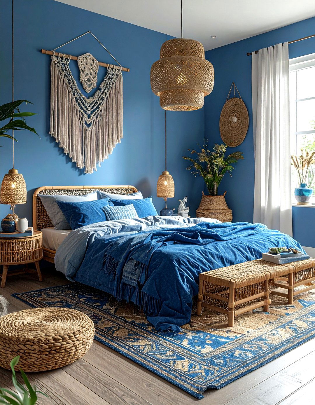 Blue Boho Bedroom - 30 blue bedroom decor ideas