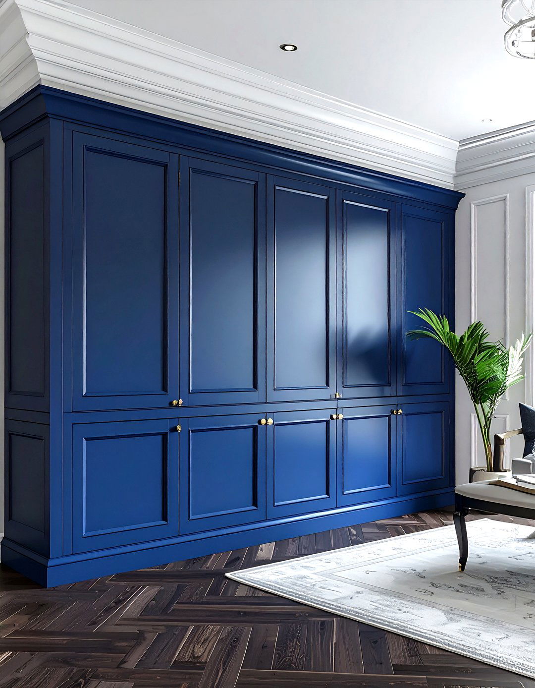 Blue Built In Cabinets - 30 traditional blue living room ideas